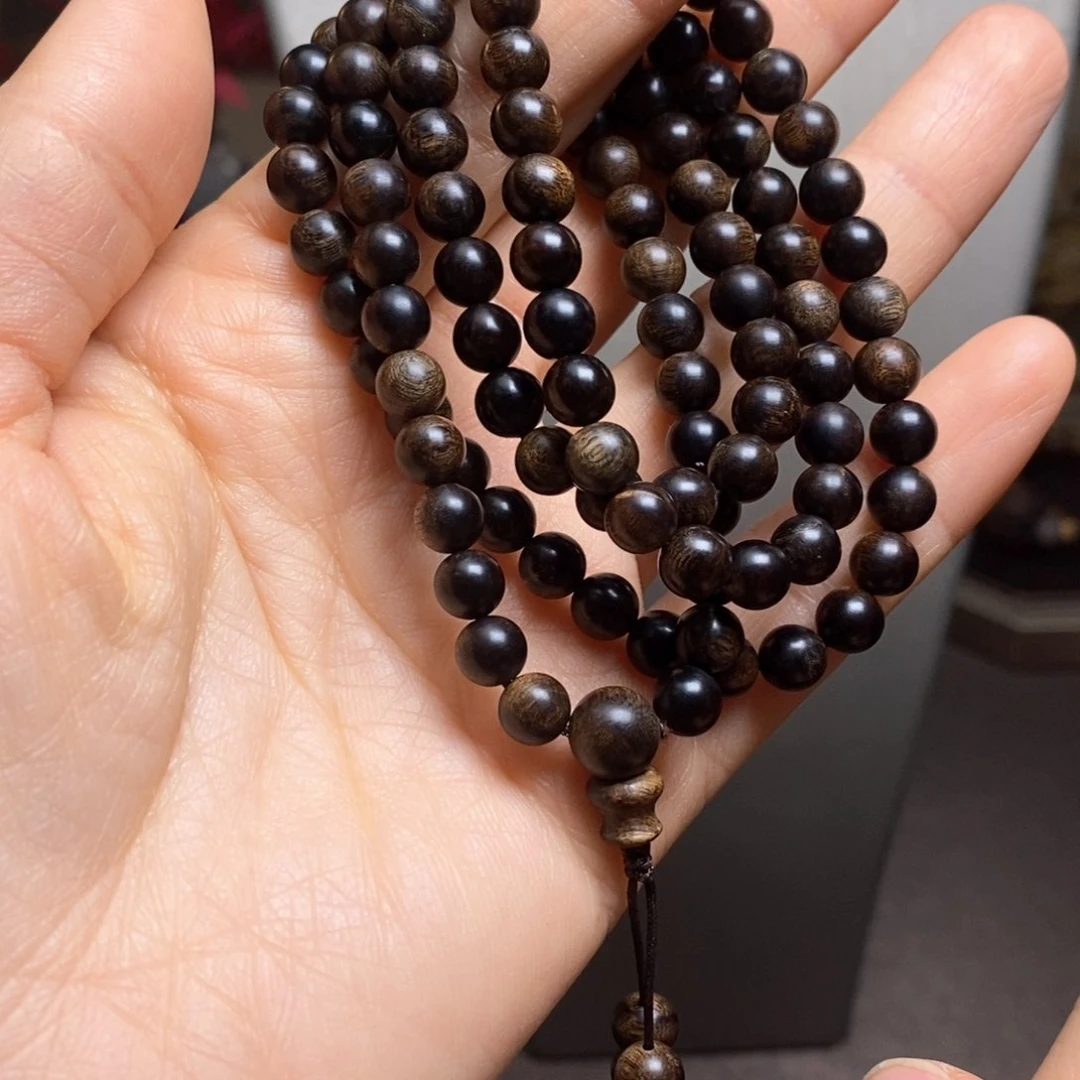 沉香手串越南芽庄白棋楠瘤疤0.6×108