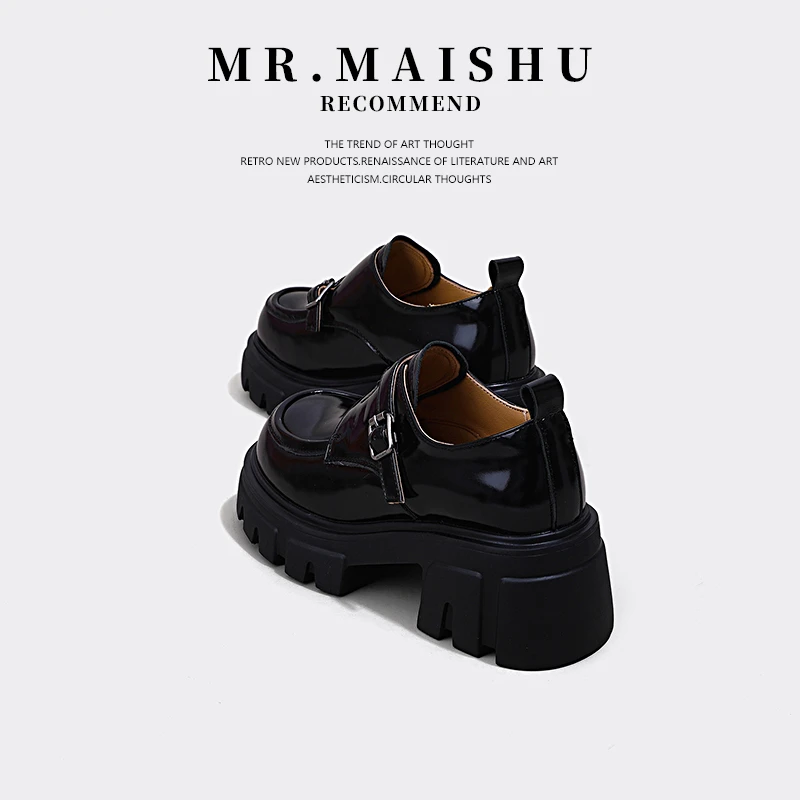 MR.MAISHU~头层牛皮厚底乐福鞋女2025新款春夏季女鞋英伦风小皮鞋