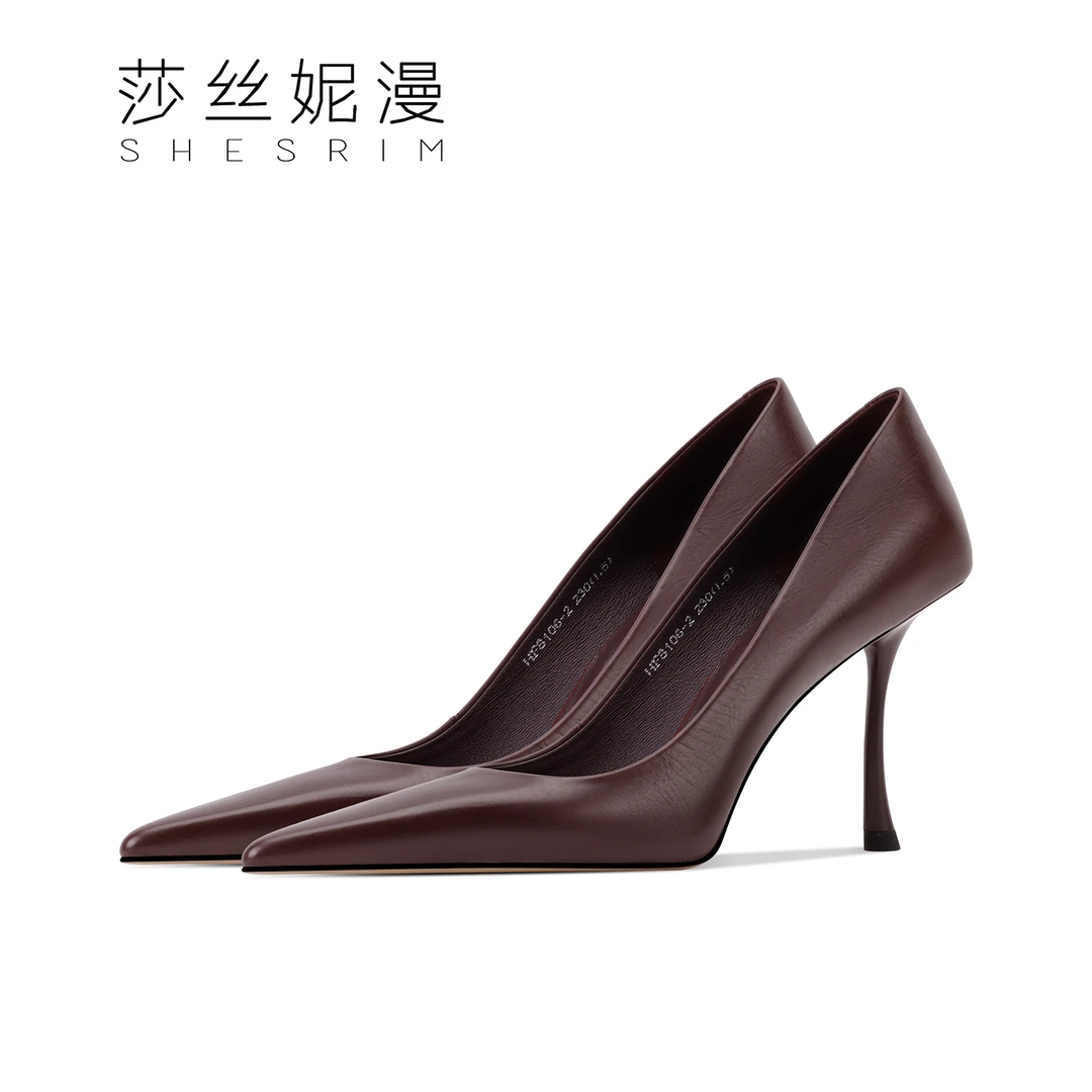 2025年秋季新款轻奢尖头设计气质高跟鞋细跟女单鞋时尚百搭黑色