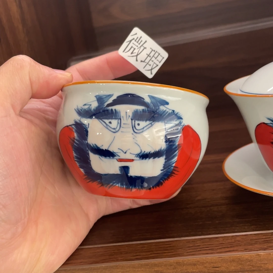 釉下手绘茶具微瑕