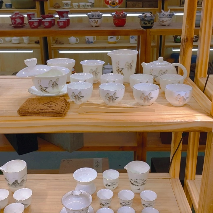 【不止】羊脂玉瓷茶具套装