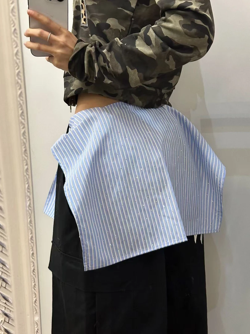 【饰品不退换】Thisiszoom衬衫水钻屁帘