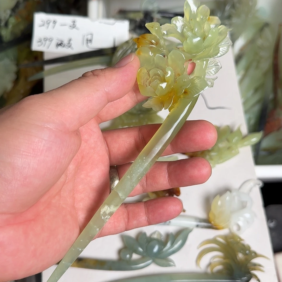 蛇纹石玉未镶嵌发饰