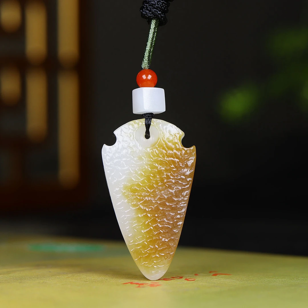 112536和田玉糖白玉吊坠