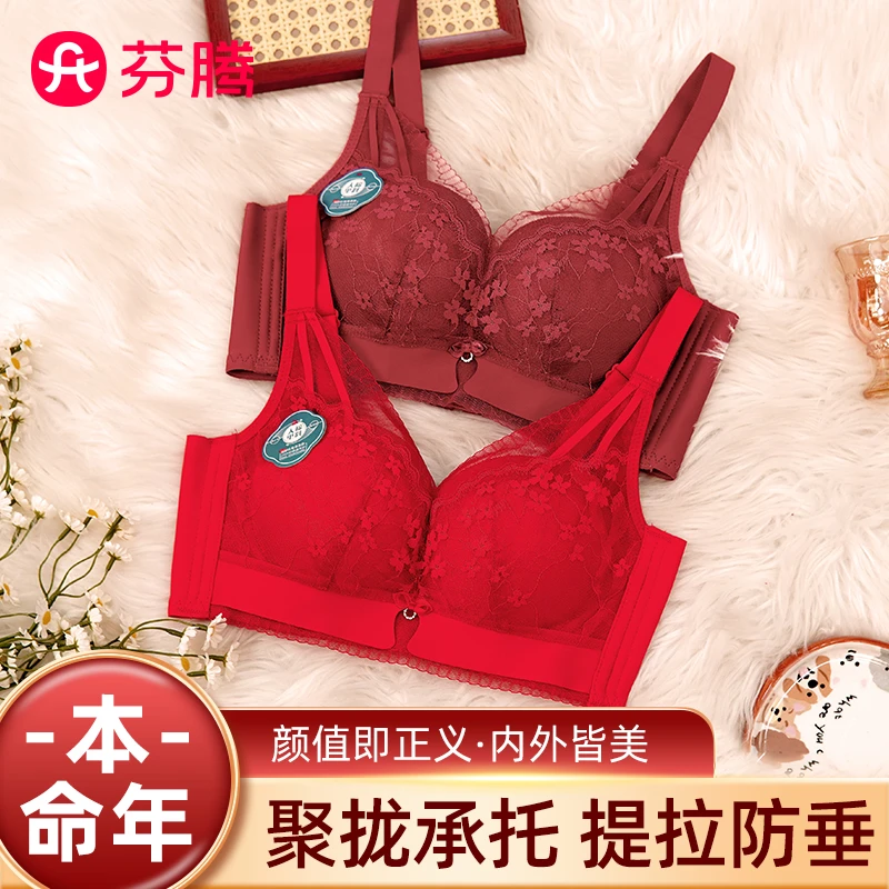 【买一送一】芬腾内衣女士蕾丝小胸聚拢显大防下垂收副乳调整型文胸