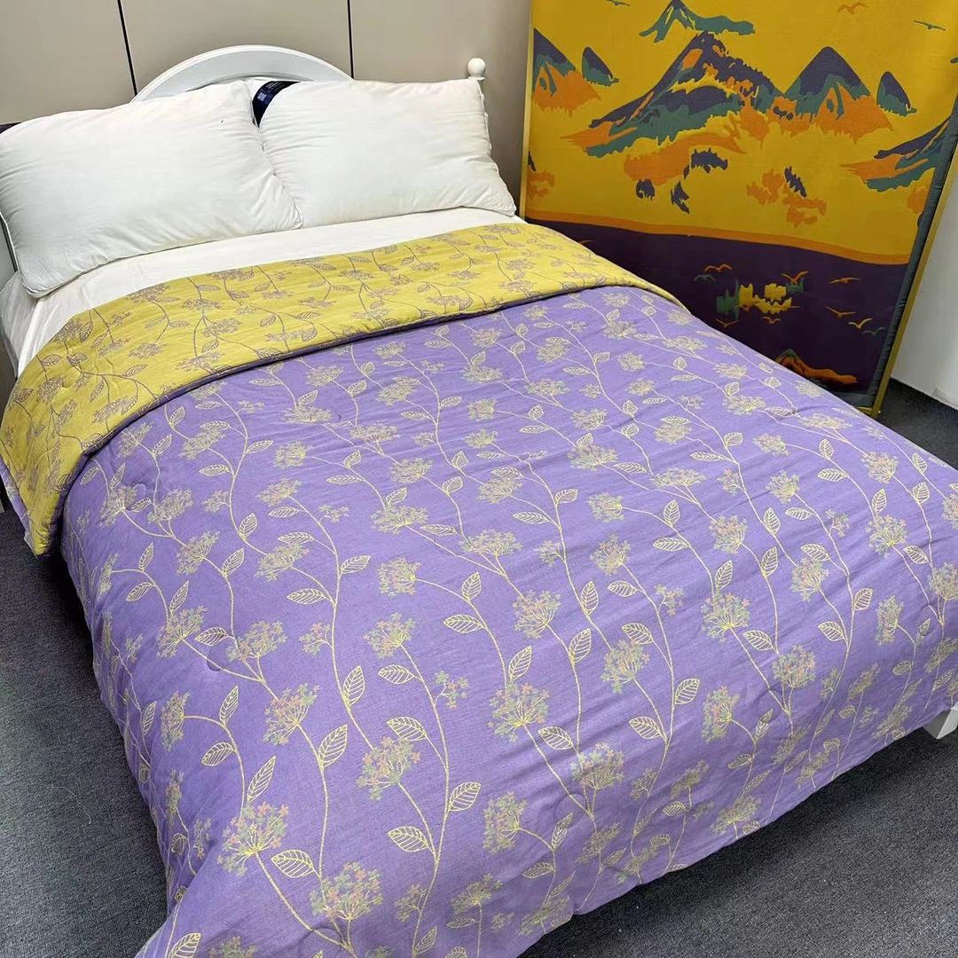 【花枝】150*200纯棉双层纱亲肤单人被春秋被【3斤】