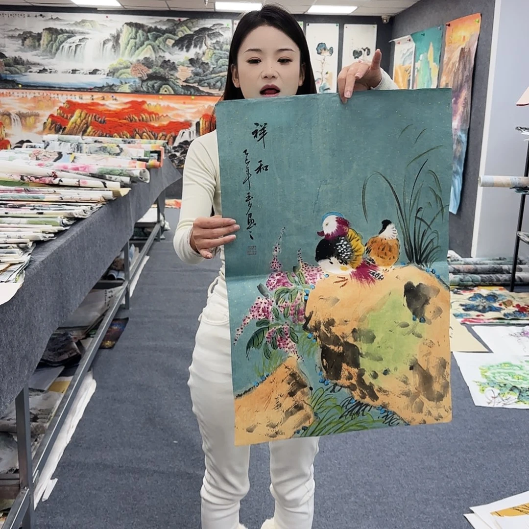 国画作品小姐姐放漏中