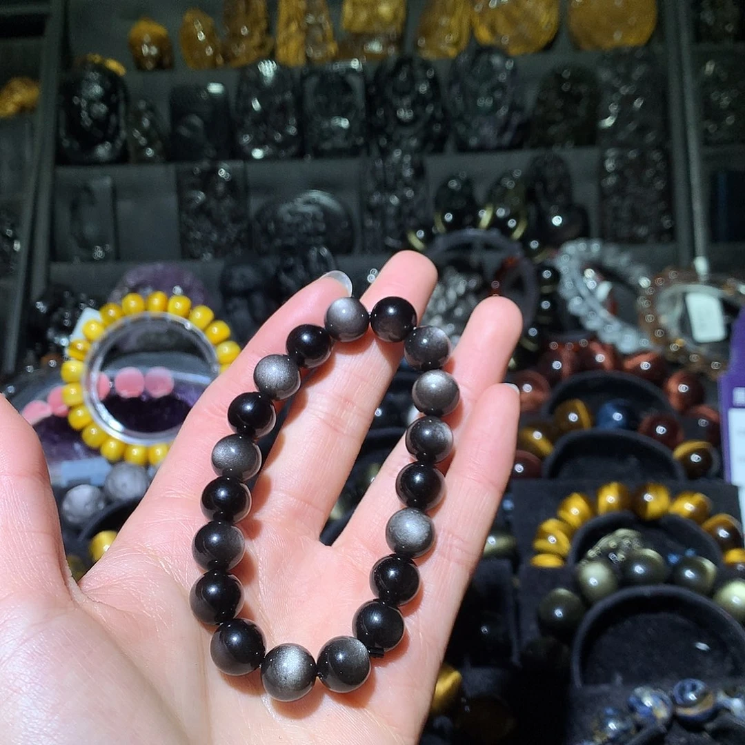 黑曜岩手链未镶嵌小*宝