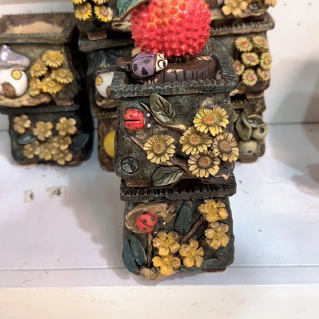 ?****青墨花器麦饭石花盆
