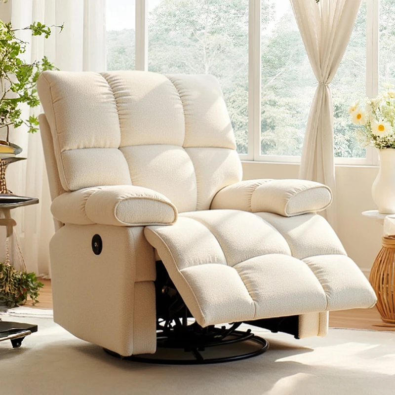 顾家家居高端雪尼尔面料单椅手动功能布艺沙发A104【专】