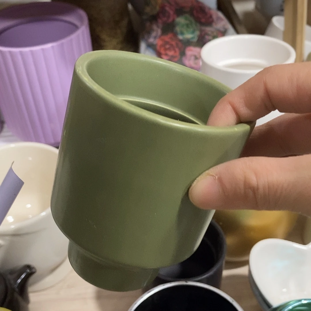 陶杯子陶盆有孔 瑕疵介意勿拍