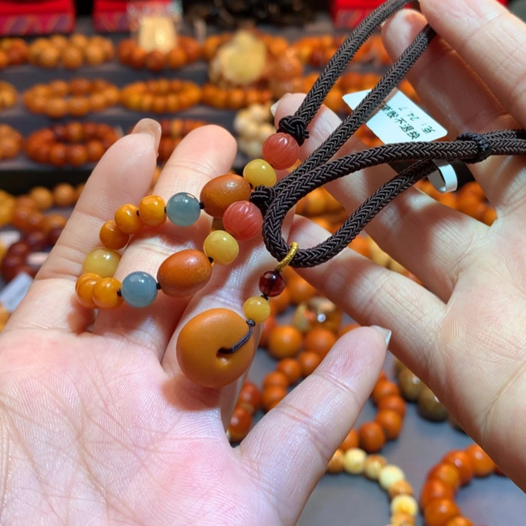 【闪购商品】未镶嵌毛衣链蜜蜡小*~