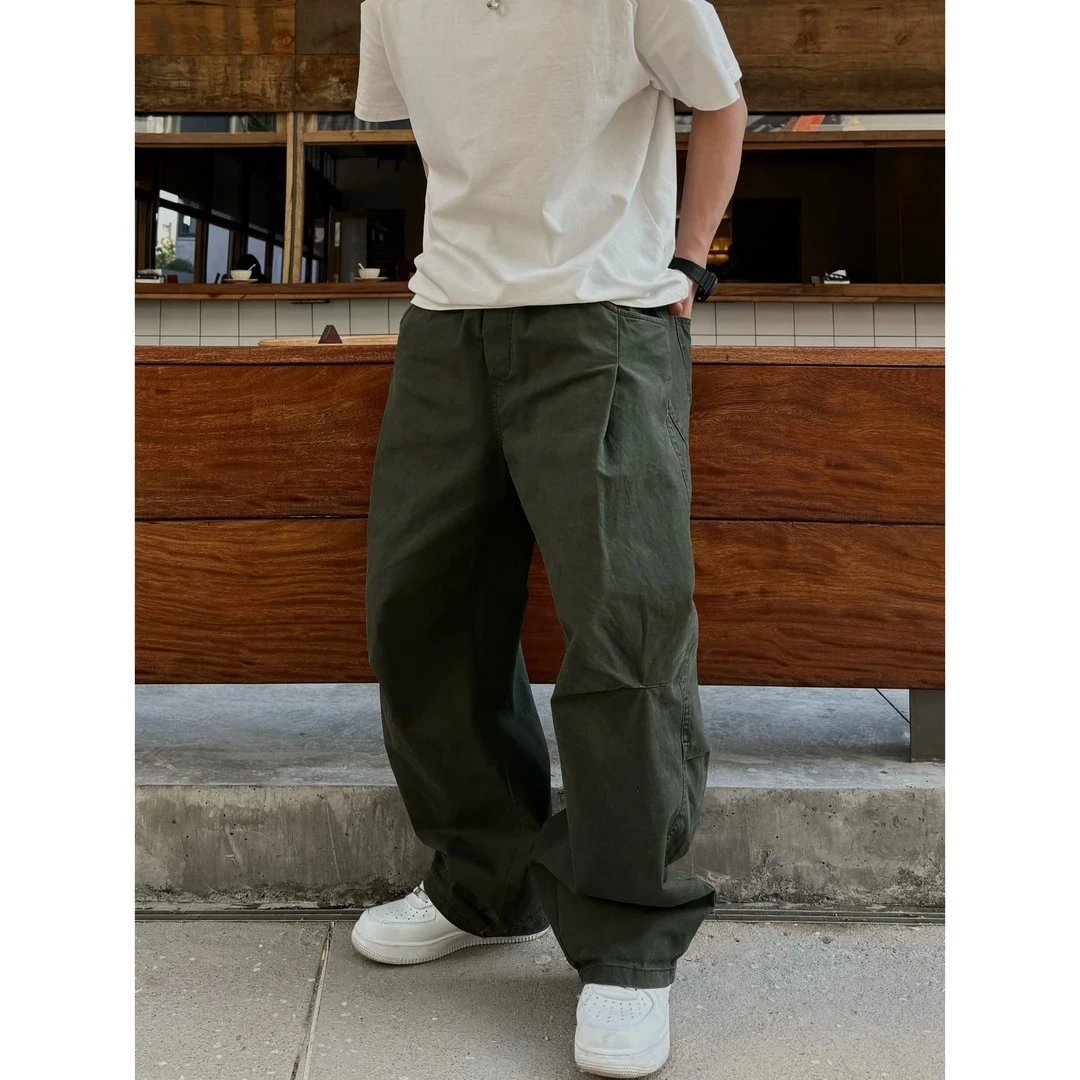 【Mark马克】夏季高街宽松阔腿百搭直筒运动美式休闲裤复古伞兵裤男