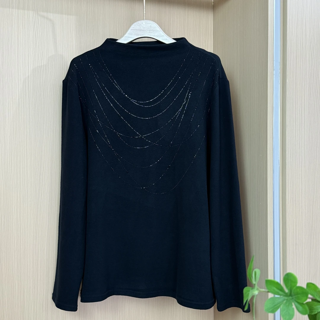 秋冬新款双面绒中领小衫宽松加大加肥女装KDMR1201