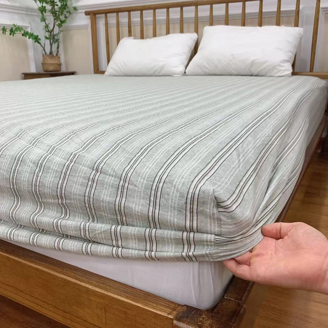 【日落灰】简麻原麻加厚轻磨绒亚麻感1.5X2床笠床垫保护套四季可用