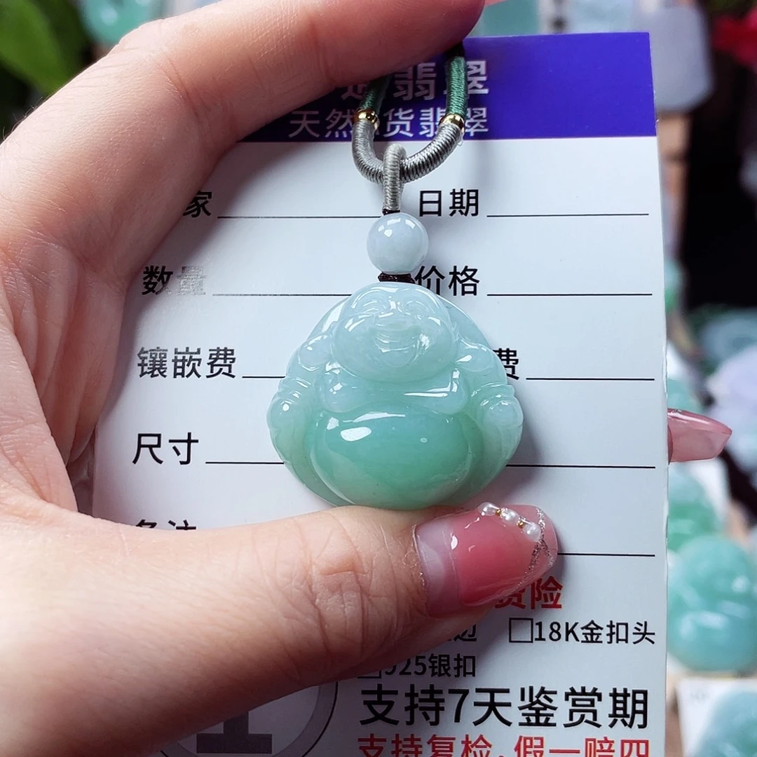 翡翠未镶嵌颈饰佛公35