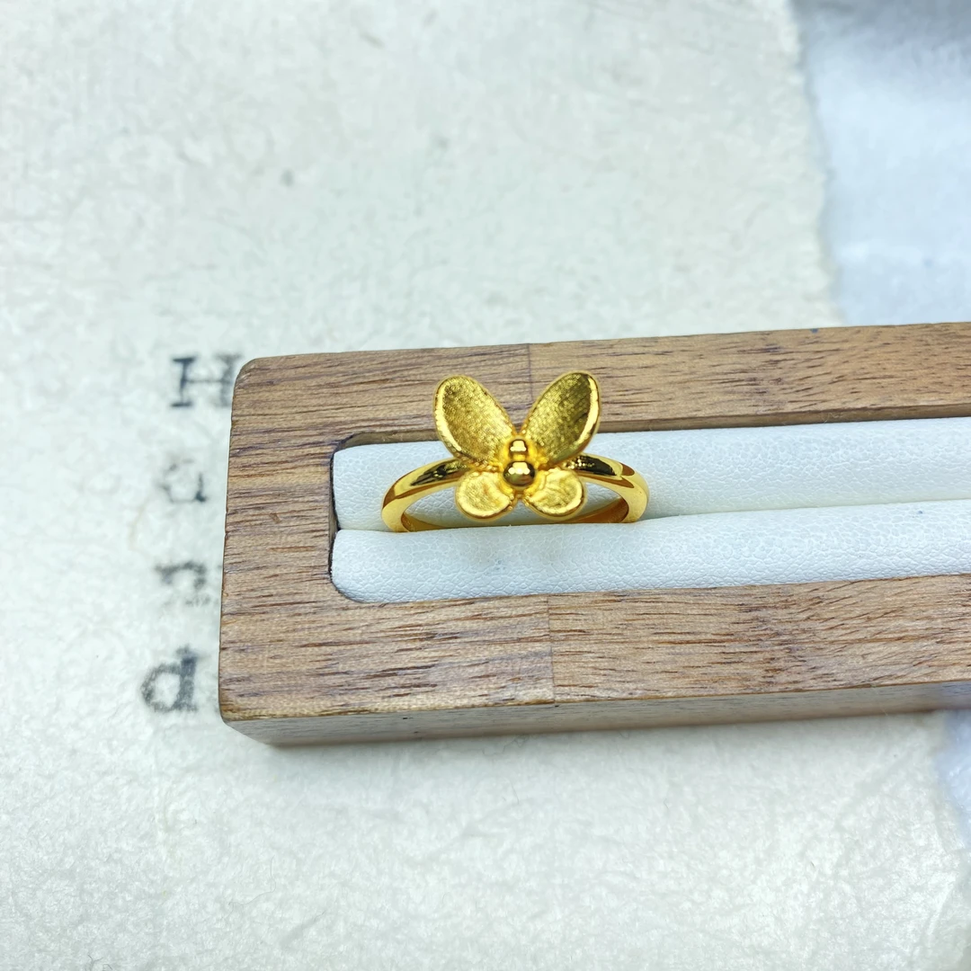 戒指 B黄色拉丝蝴蝶葫芦开口戒指多样性发一件46275