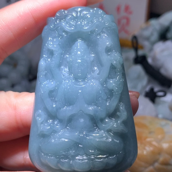 翡翠未镶嵌颈饰保真天然A货翡翠