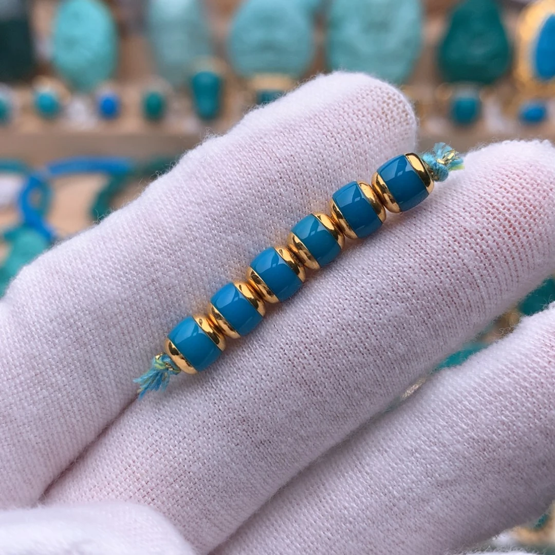 绿松石18K金镶嵌珠宝奇石5.5mm