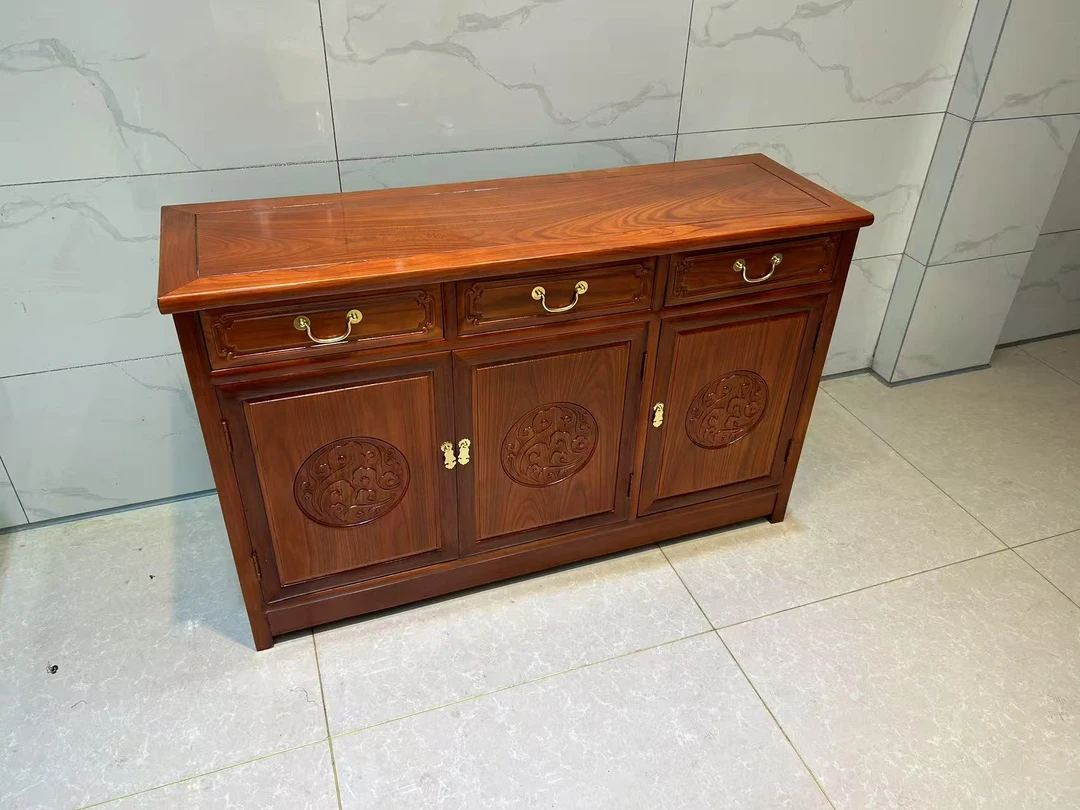 特价128米半雕刺猬紫檀餐边柜花梨木储物柜收纳柜红木家具