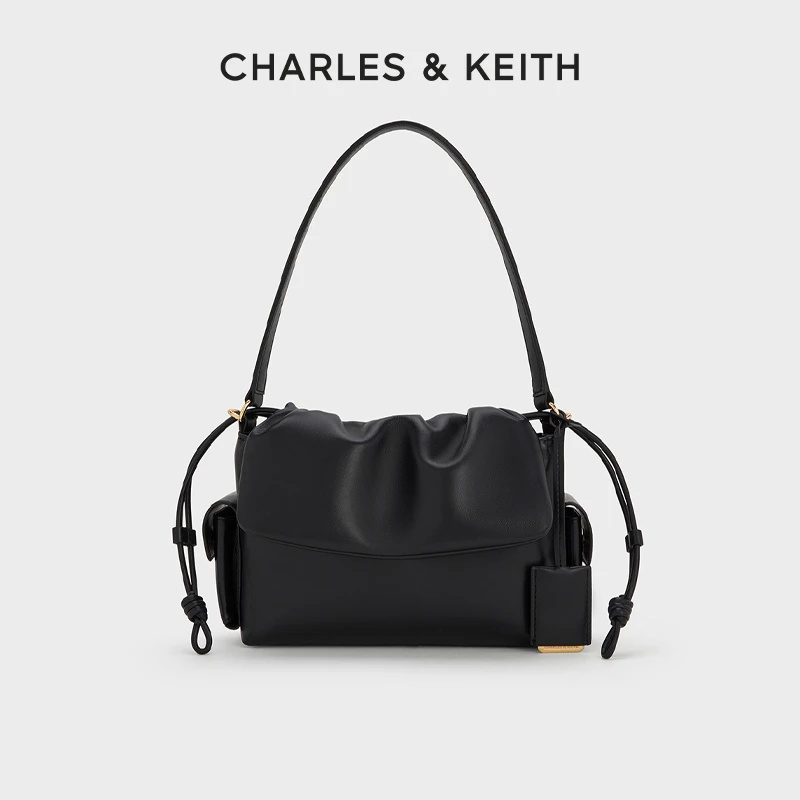 CHARLES & KEITH【琥珀风】25秋新款双侧袋翻盖花苞手提包20671785