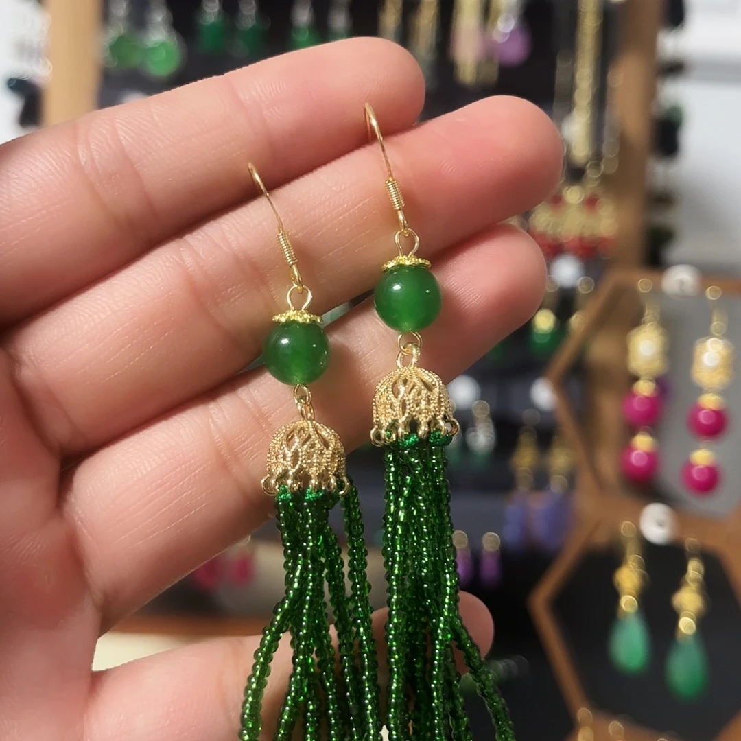 锆石纯铜925银耳饰