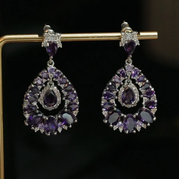 铜合金耳饰 A492女人法式百搭秋冬气质立体优雅女神时尚简约耳环