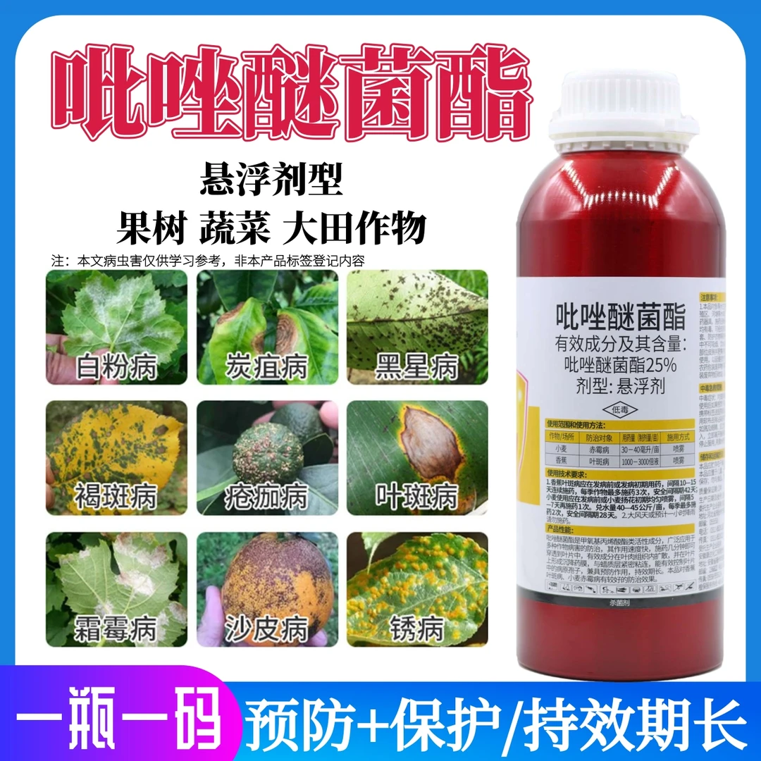 吡唑醚菌酯杀菌剂蔬菜果树专用内吸性农药叶斑病白粉病炭疽病用药