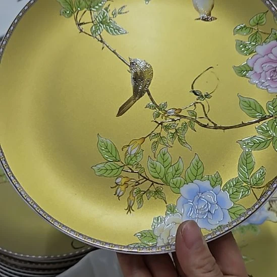 瓷片瑕疵琴瑟和鸣8寸4个浅盘66666