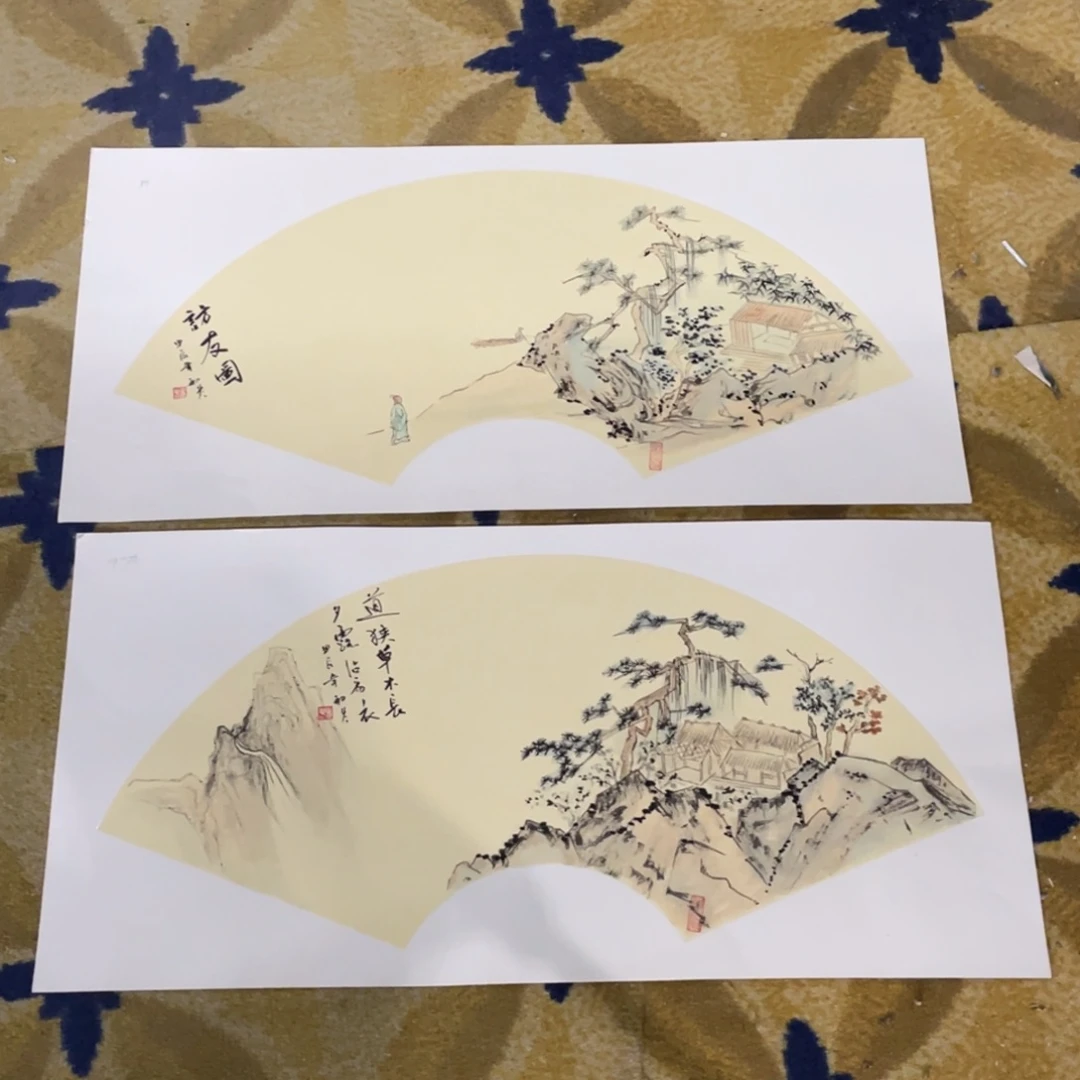 国画贩****计卡纸作品花鸟2张1111