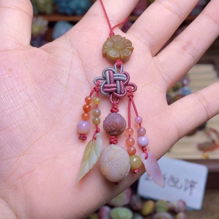 玛瑙/玉髓未镶嵌珠宝半成品盐源玛瑙手机挂