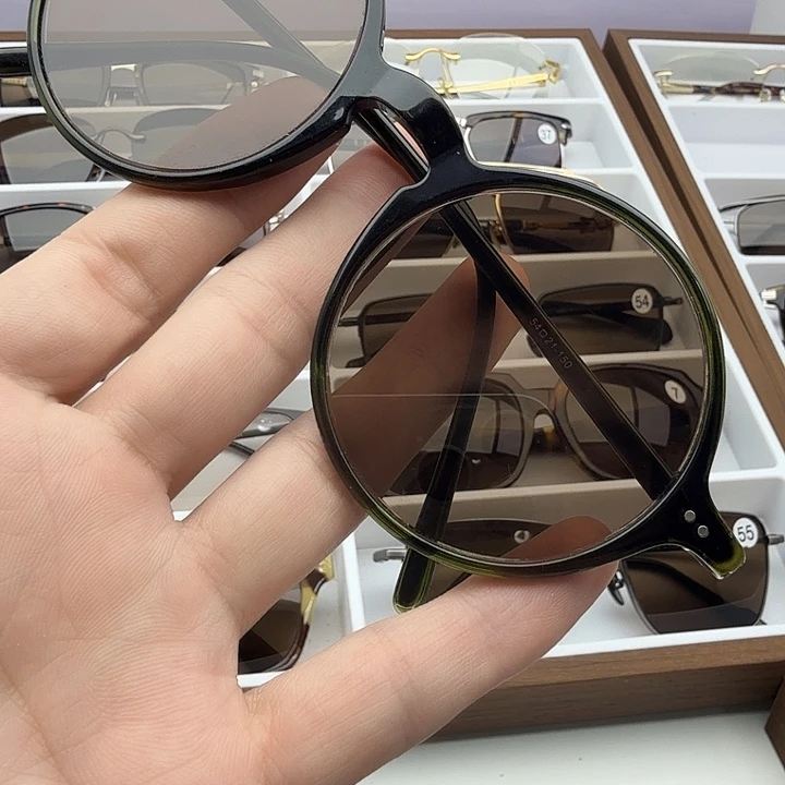 全框款复古圆，天然石头镜，假一赔万