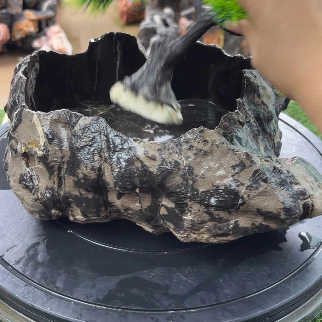 灵璧石花盆 天然外形