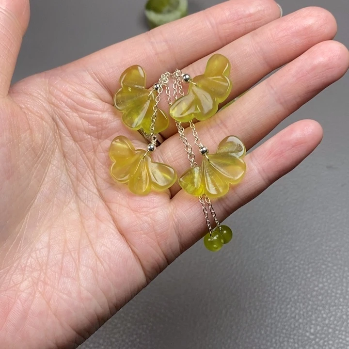 蛇纹石玉未镶嵌挂件耳饰耳环项链