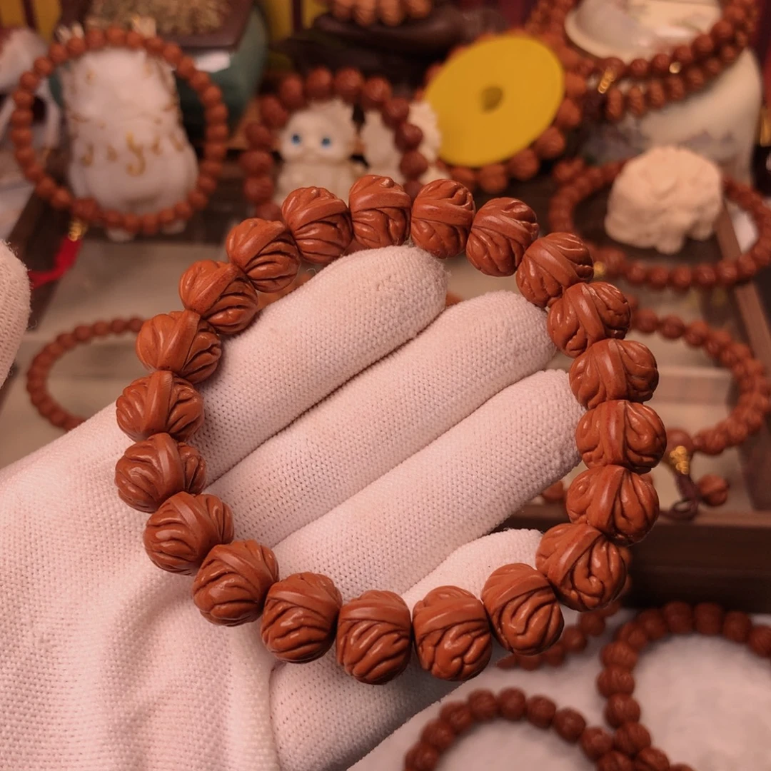 大***叔桃核手串双脊龙手串14