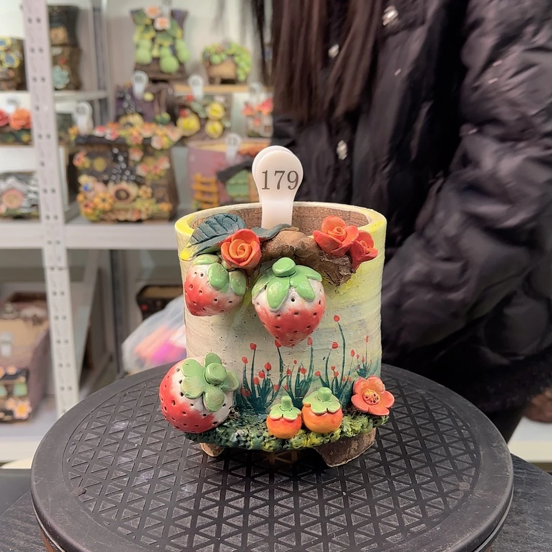 本默花器麦饭石花盆