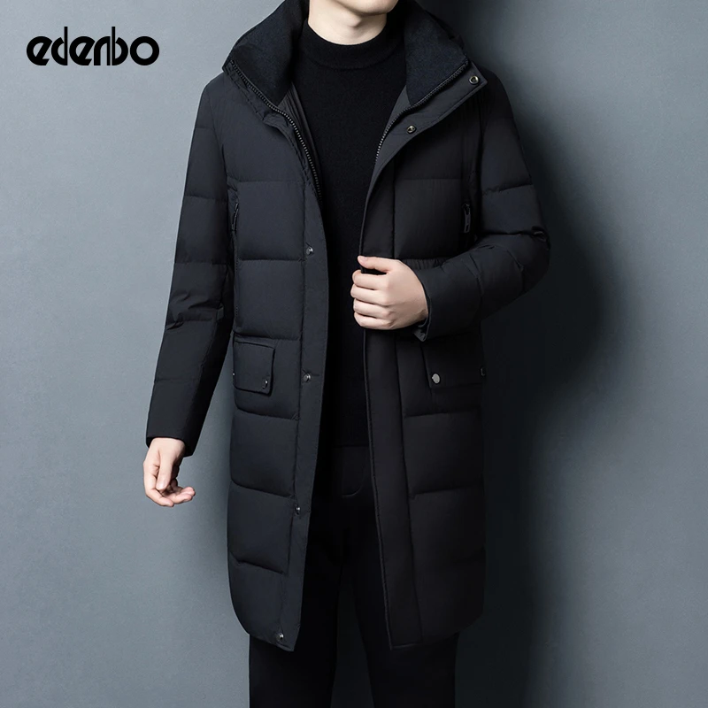 【商场同款】爱登堡羽绒服男士中长款2025冬季白鸭绒保暖爸爸装外套