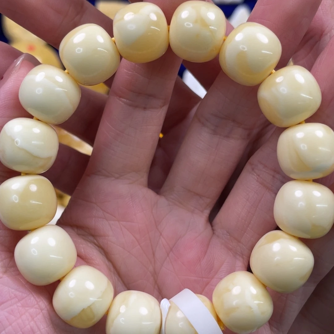 裸石蜜蜡未镶嵌琥珀蜜蜡手串卡14mm
