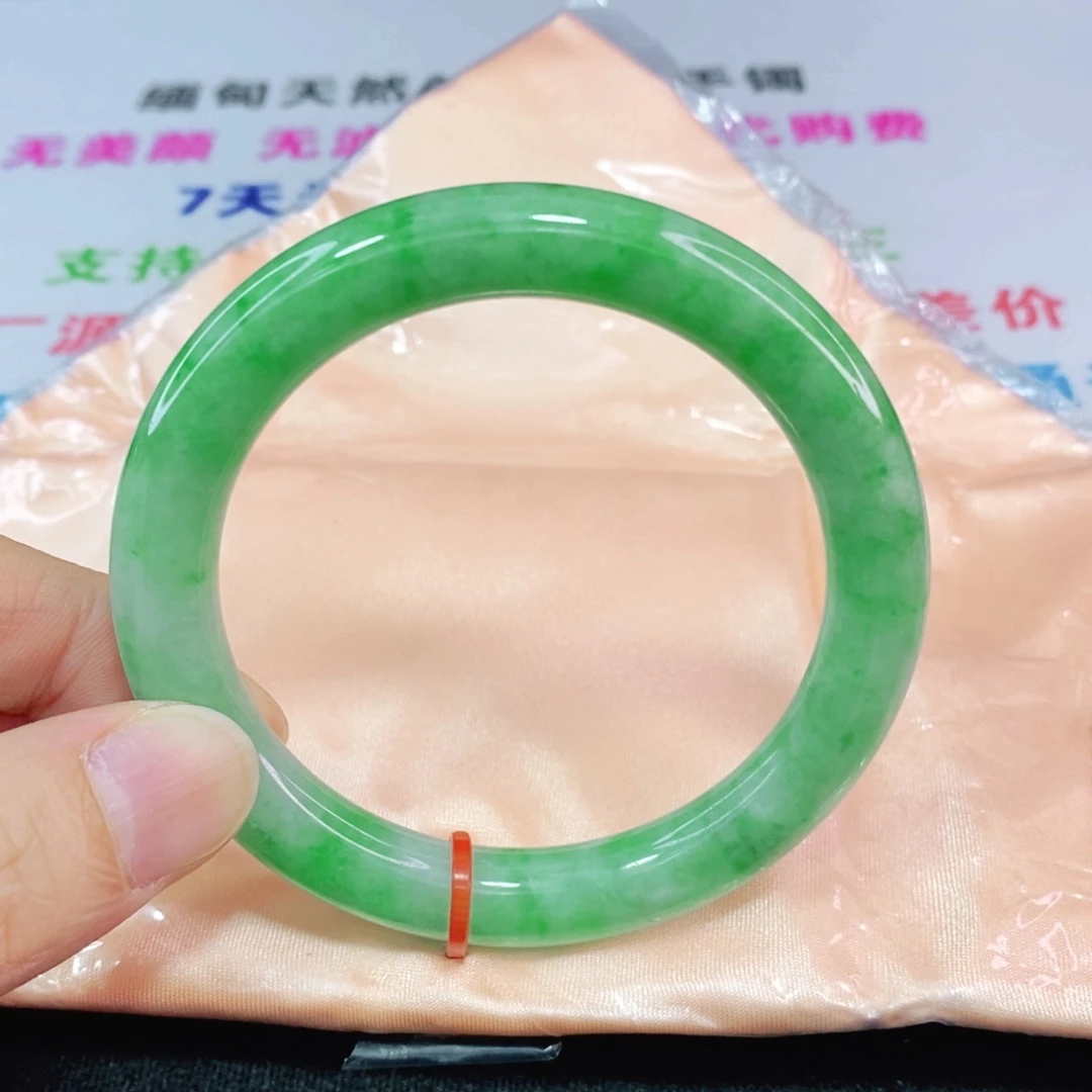 未镶嵌手镯翡翠54-56圈口圆条