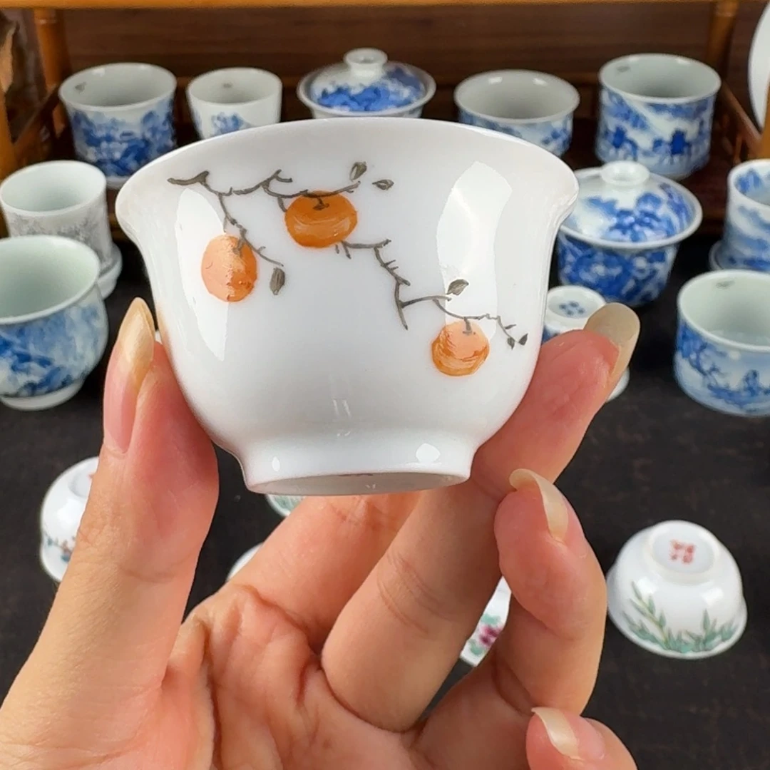 瑕疵品手工手绘事事如意小杯35ml