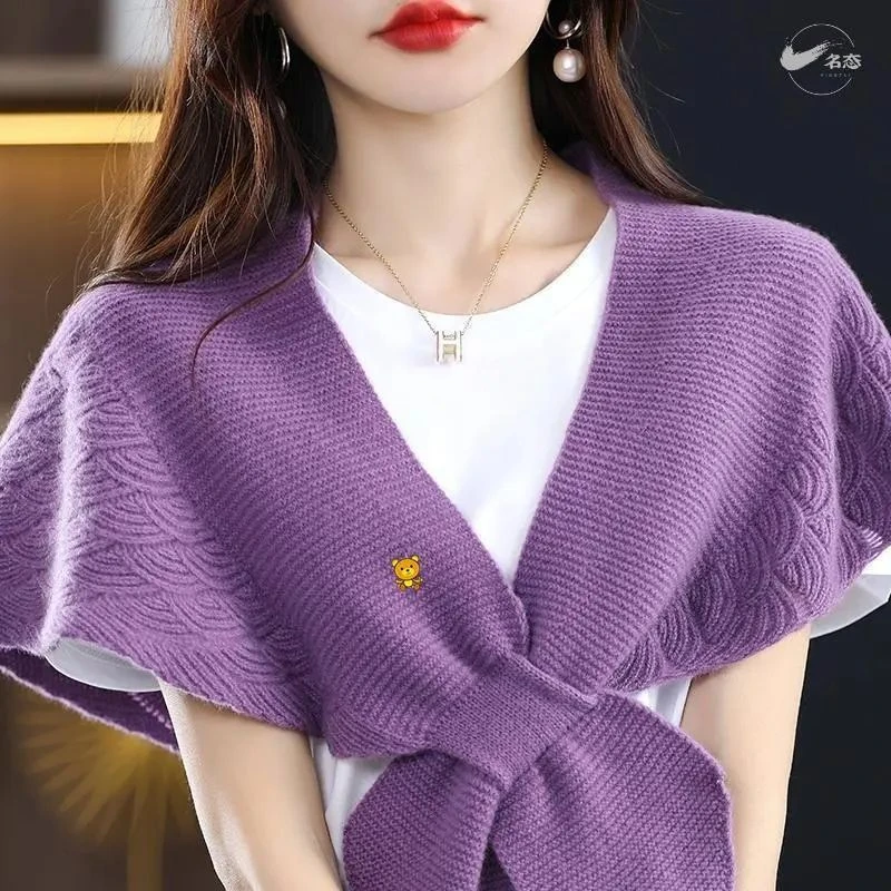 空调房间护肩颈披肩女士夏季针织保暖斗篷披风2023新款办公室外搭