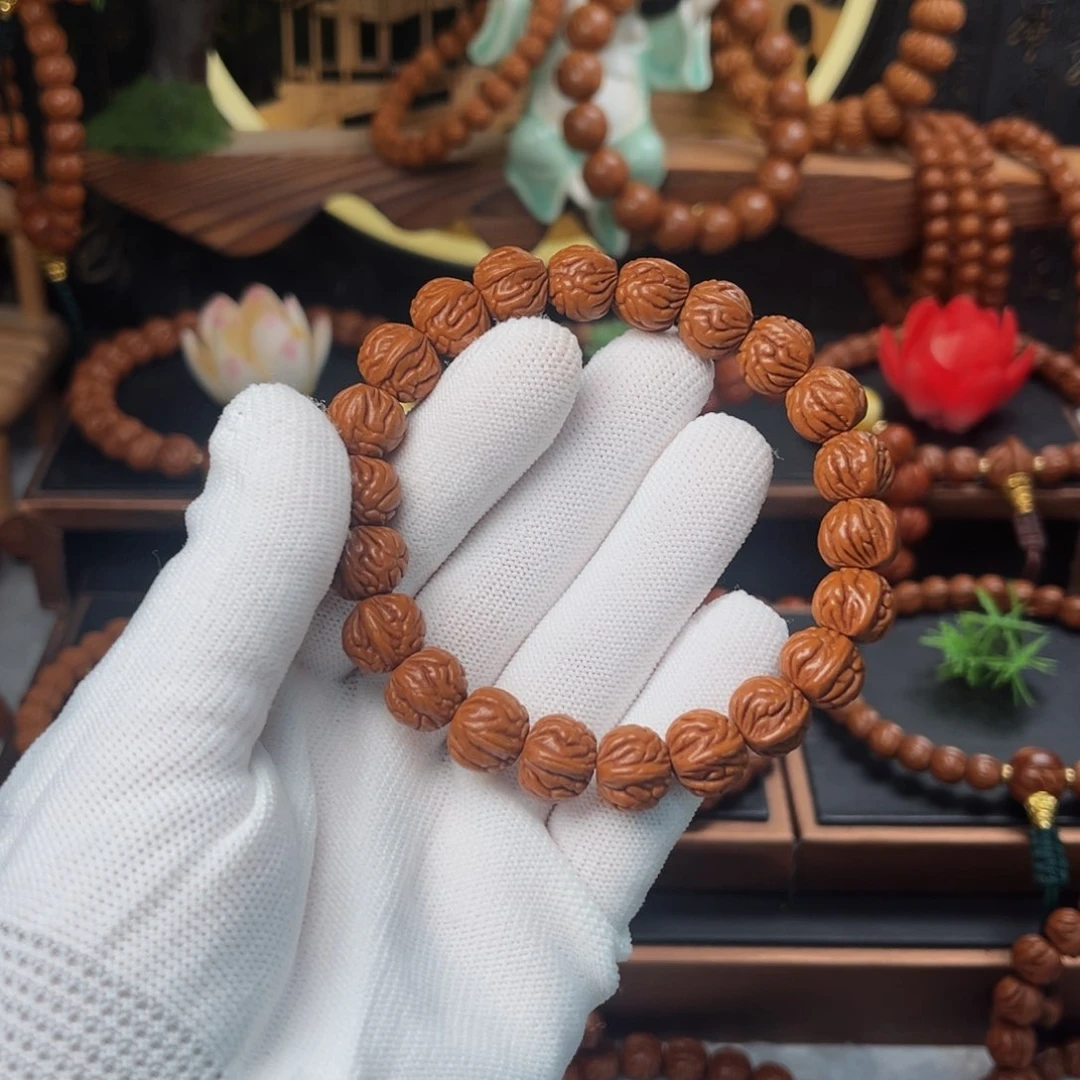 吊坠桃核小*哥12双脊龙手串