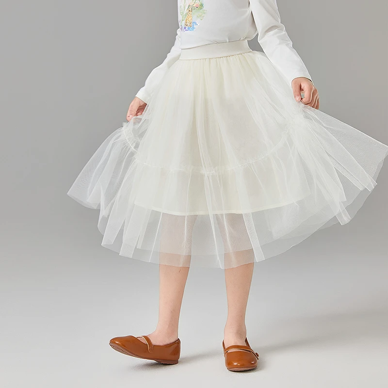 DEESHA/笛莎女童25春装亲子装儿童中长款网纱半身裙-B3251C602