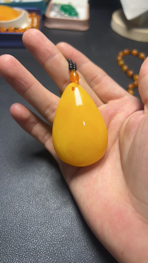 非金属珐琅吊坠 满绿水滴高端吊坠
