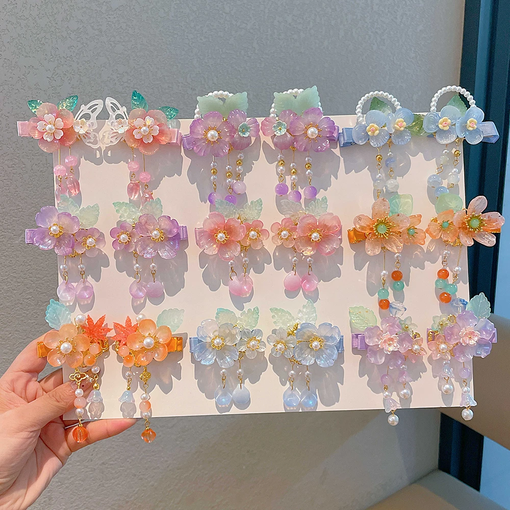 国风发夹儿童2025新款古风发饰刘海夹子发卡女孩汉服头饰头花女童