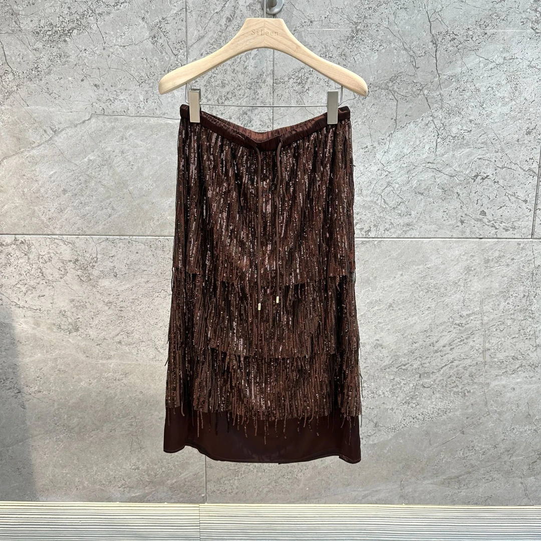 【AVVENN】设计师品牌25年春新品中裙AL1150375038620