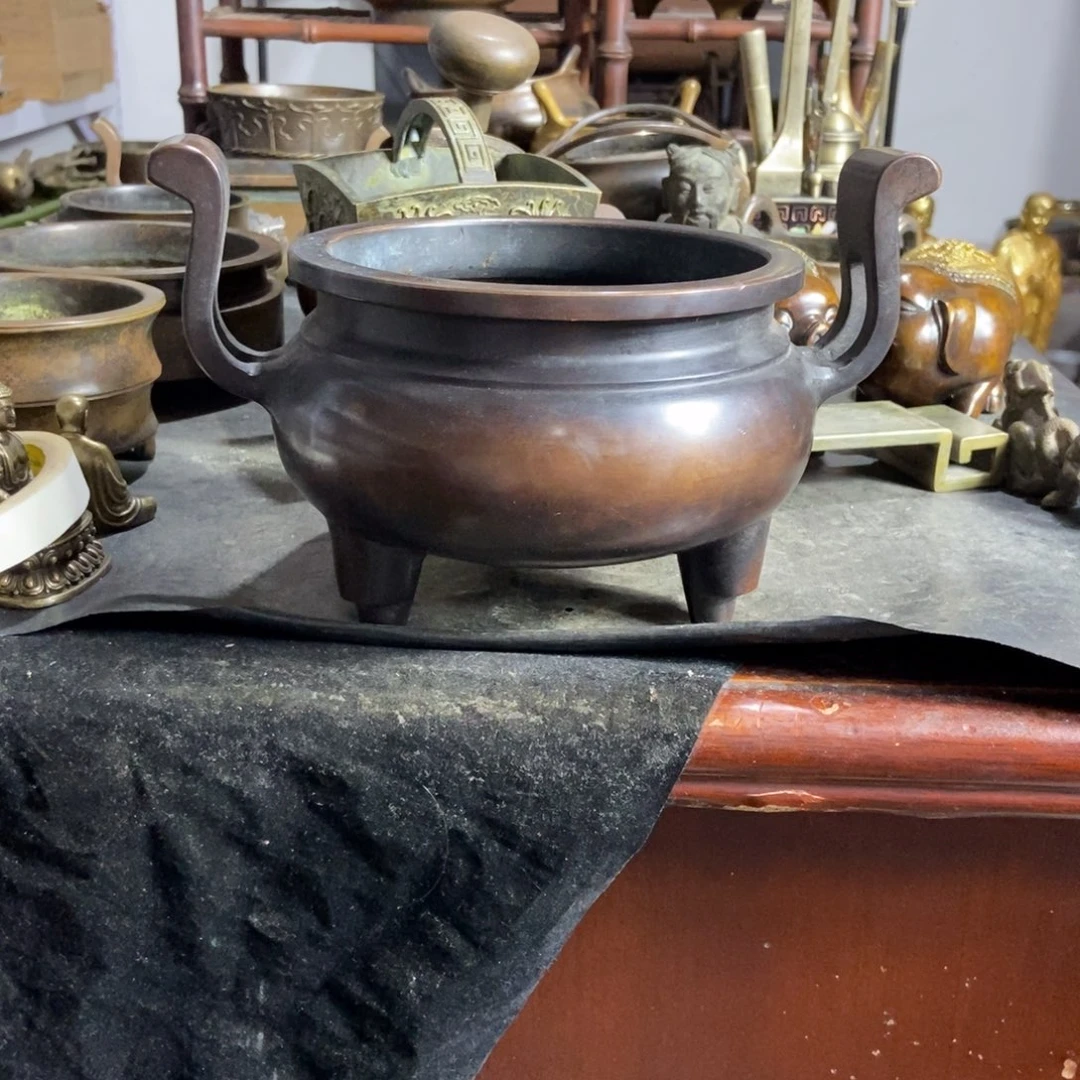 小***虫铜器工艺品摆件香炉摆件