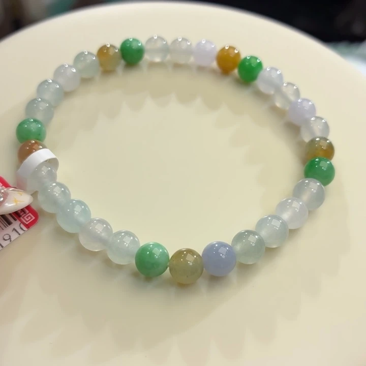 翡翠未镶嵌手链冰胶多宝卡6