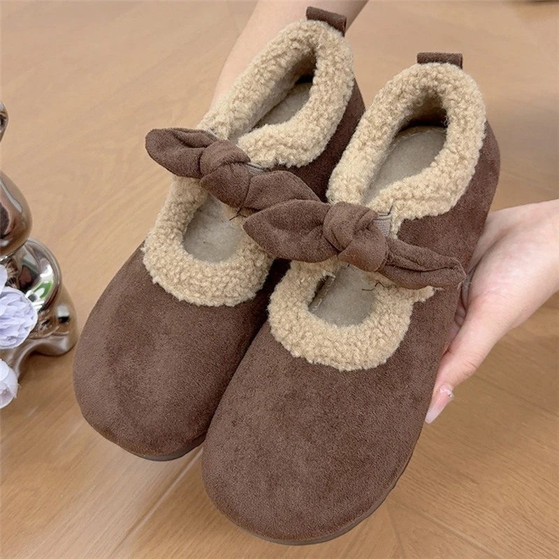 冬季厚底玛丽珍加绒女棉鞋老北京布鞋新款外穿高级感丑萌毛毛鞋