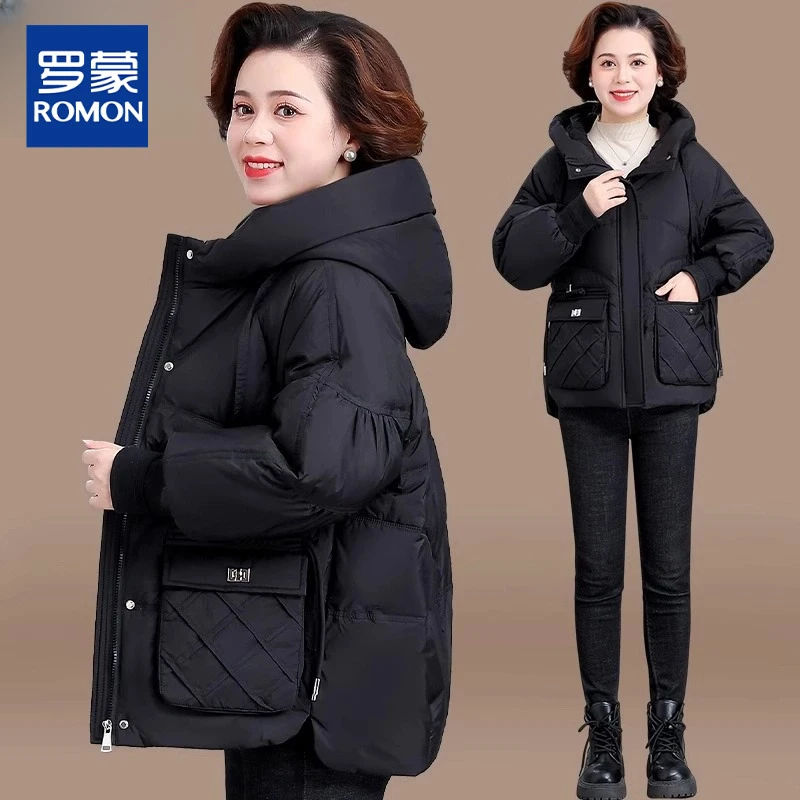 胖妈妈冬季棉服冬装外套中年加厚洋气棉袄妈妈装大码秋冬新款棉衣